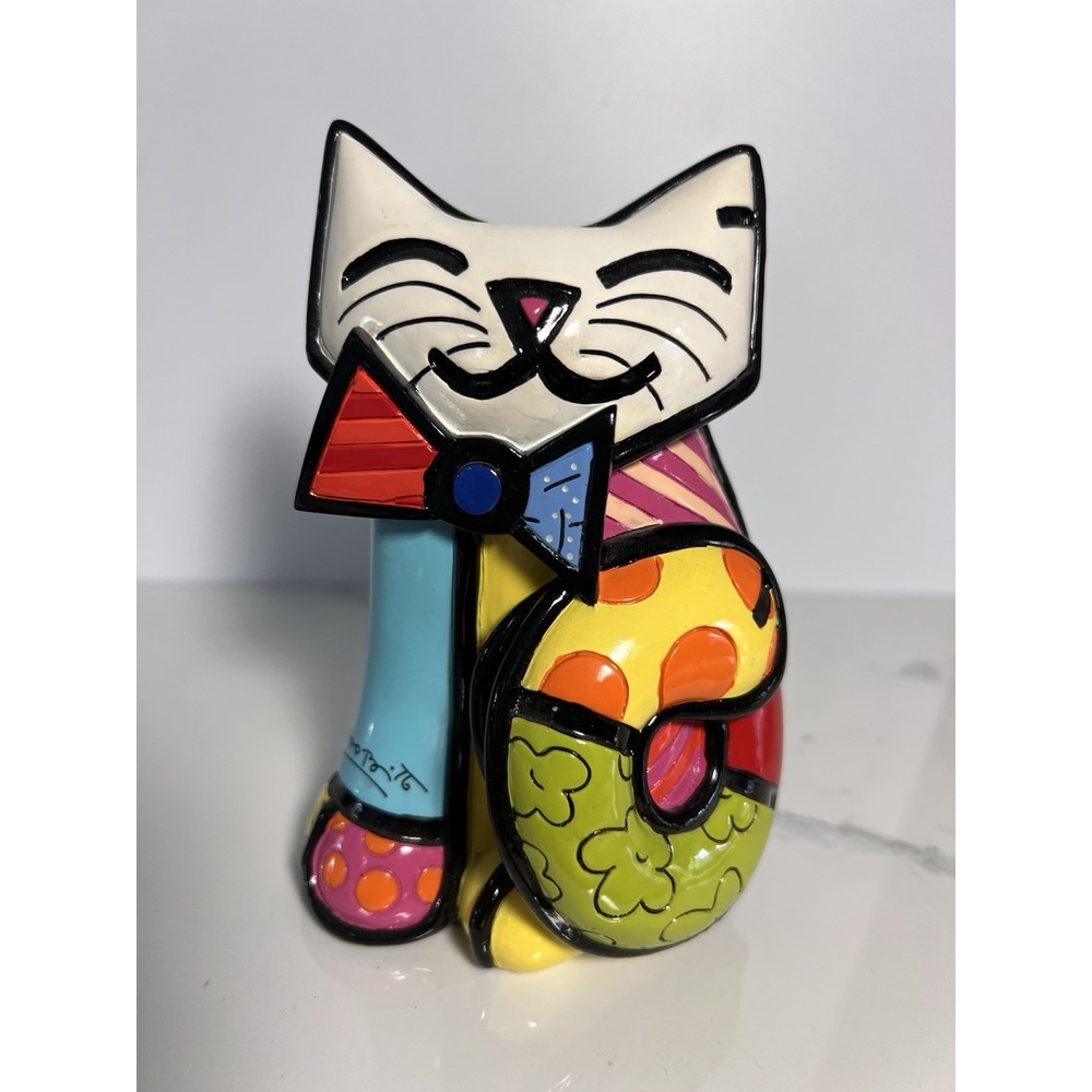 Romero Britto Fun Cat 821/4000 2009 Retired Figurine Collectible